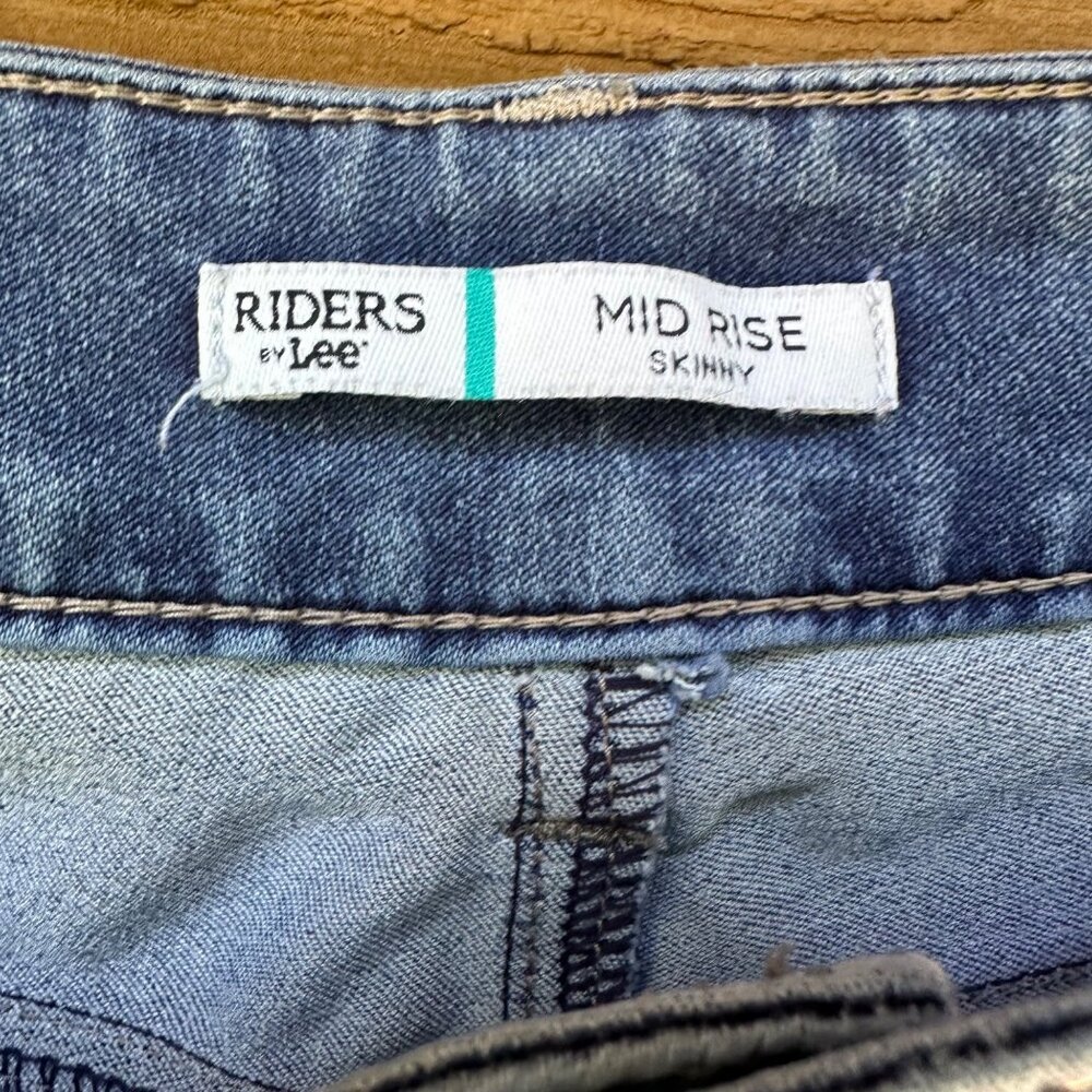 Lee Riders Mid Rise Skinny Stretchy Blue Jegging Jeans Size15 - Picture 2 of 13